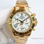 Swiss Replica Rolex Daytona Gold Watch White Dial 904L A7750 40mm